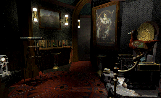 Screenshot of Myst, Sirris's
bedroom.